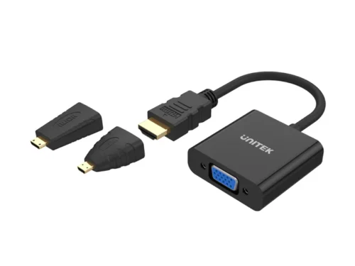 Unitek HDMI to VGA Adapter with 3.5mm for Stereo Audio plus Mini & Micro HDMI Adapter