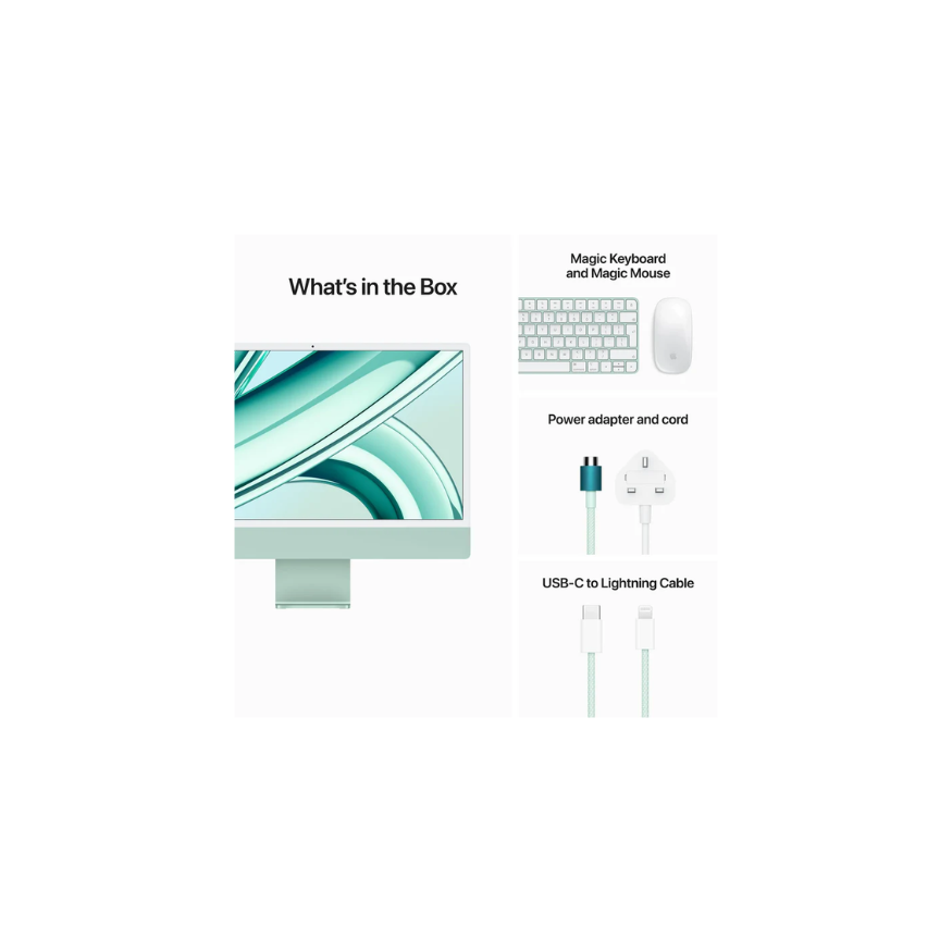 Apple iMac 24"- M3 chip with 8‑core CPU and 10‑core GPU, 8GB/256GB SSD with Retina 4.5K display - Green - MQRN3ZS/A (English) - Image 5