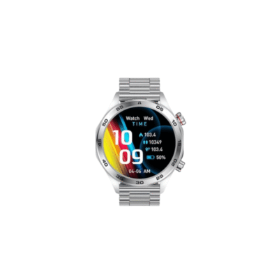 X.Cell Elite 5 Smart Watch Silver Frame with Silver Steel Strap